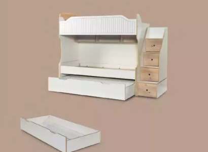 Bunk bed Childrens bed Loft bed Double bunk bed Childrens room White Bed